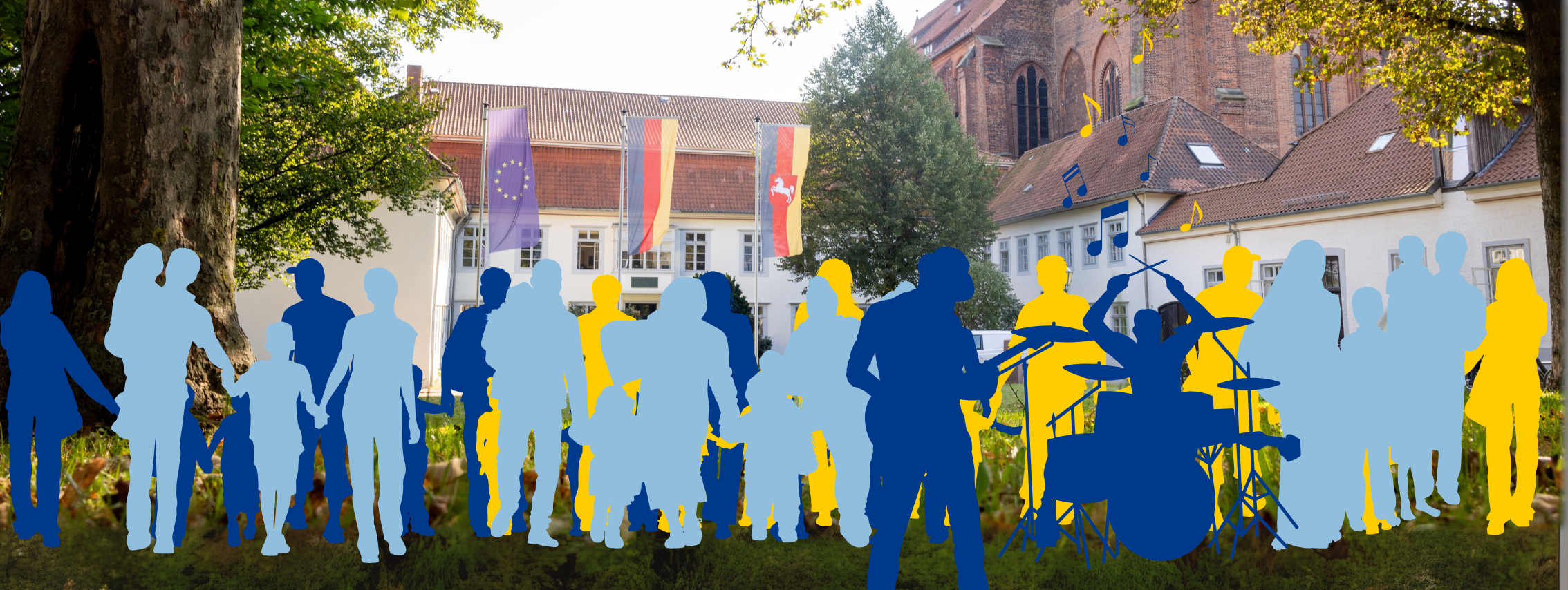 Die Kreisverwaltung mit der Michaeliskirche in Lüneburg