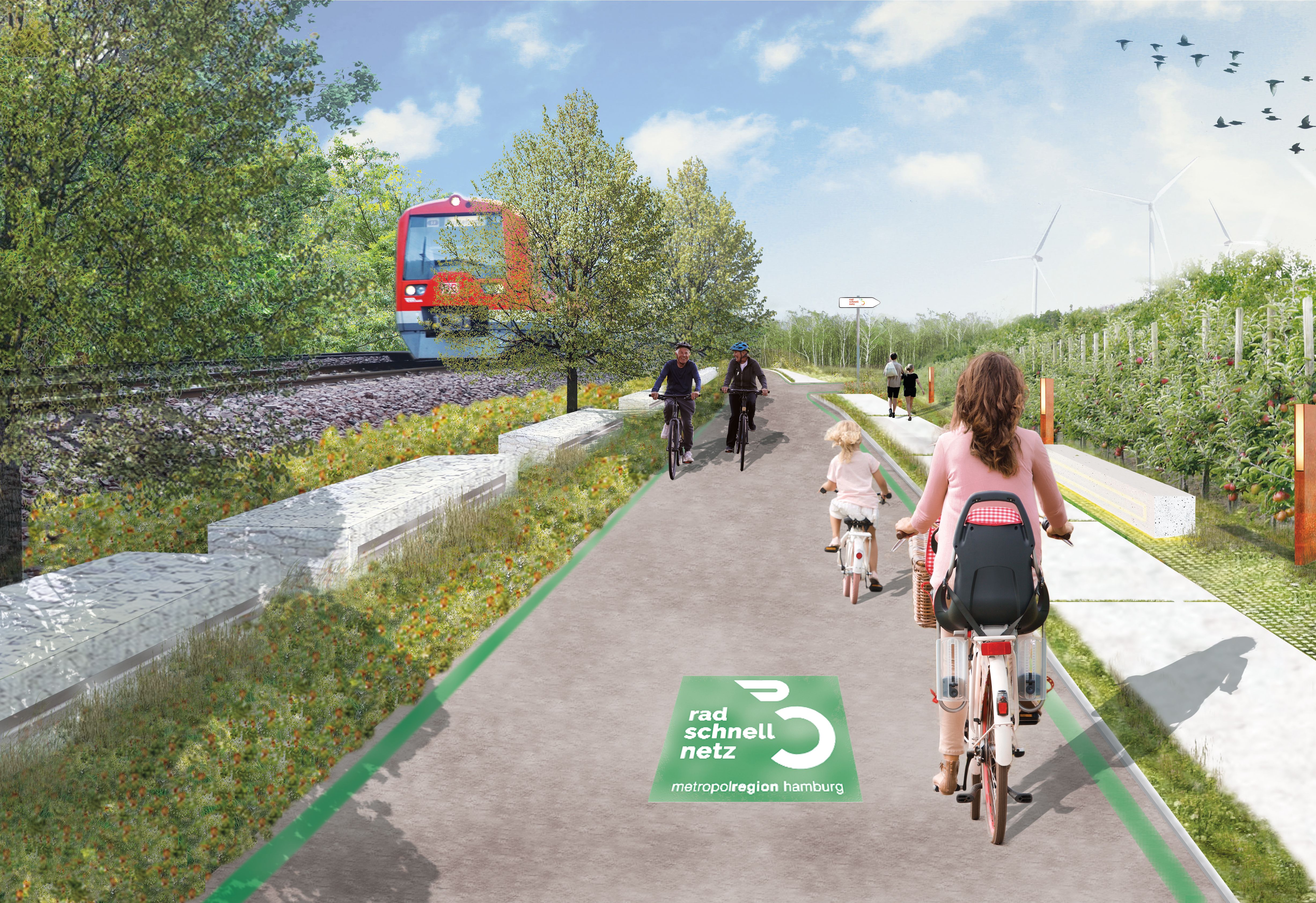 Skizze der Metropolregion Hamburg zu den geplanten Radschnellwegen.