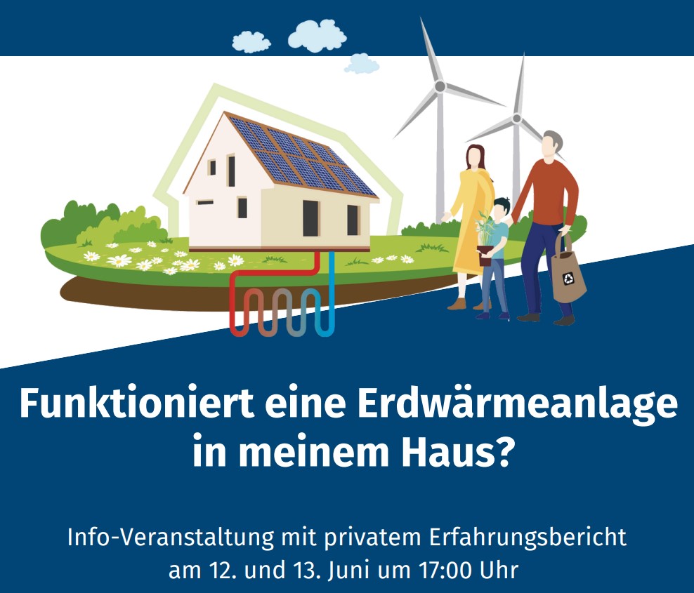 Veranstaltungsplakat: Funktioniert eine Erdwärmeanlage in meinem Haus?